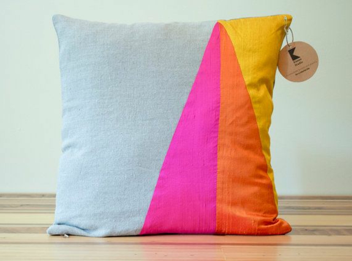 Los cojines del sofá se cosen ideas creativas de artesanía patchwork decoración almohada