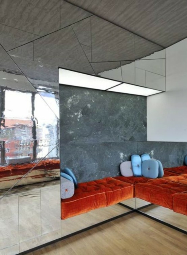 Spejl vægformet trekanter købe pads sofaer