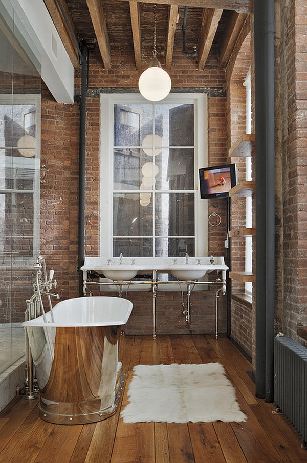 蒸汽朋克室内设计思想浴室质朴的浴缸出色