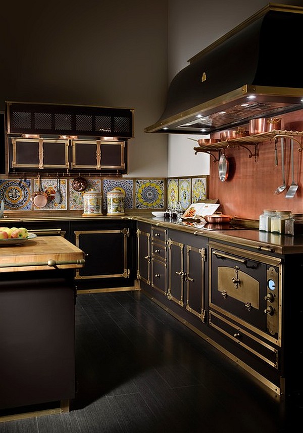Steampunk idei de design interior bucătărie blat chiuveta