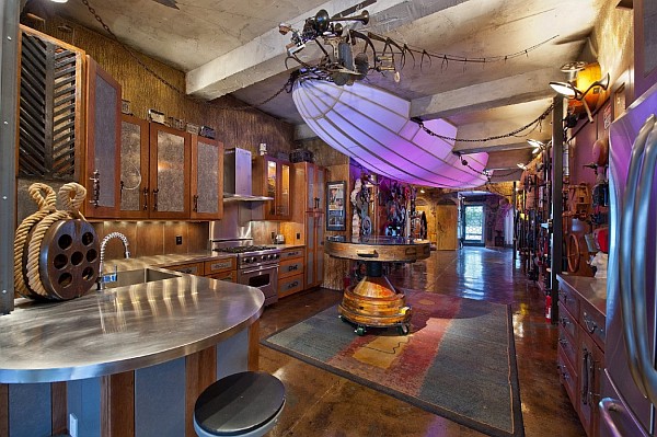 Ideile de design interioare Steampunk scufundă lumina bucătăriei