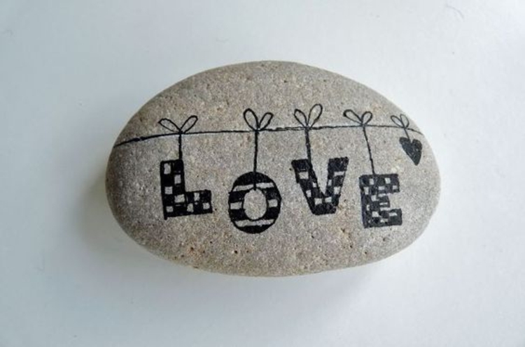 Verf stenen Verklaring van de liefde maken geschilderde stenen