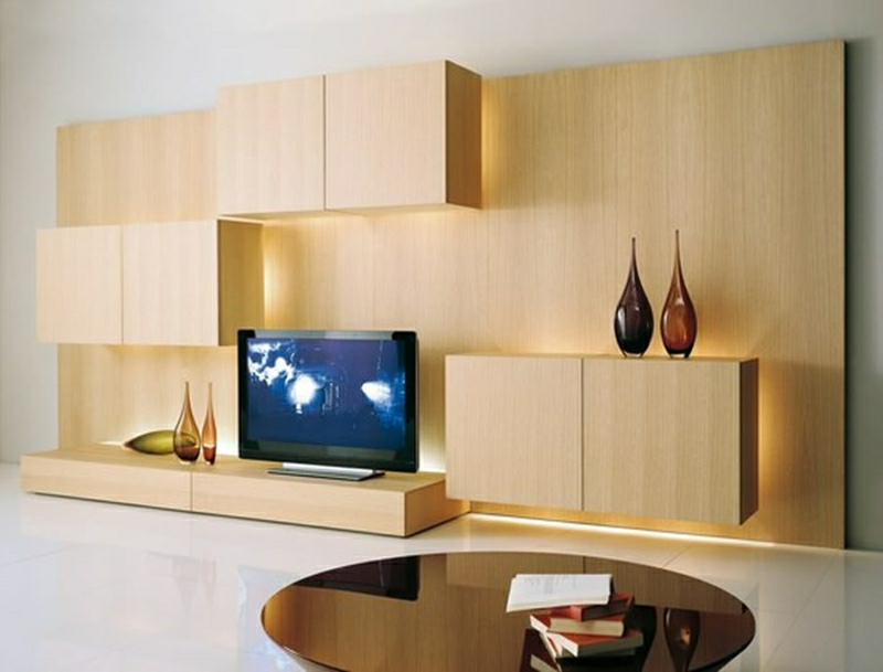 TV sieninis blokas medinis netiesioginis apšvietimas svetainės baldų staliukas