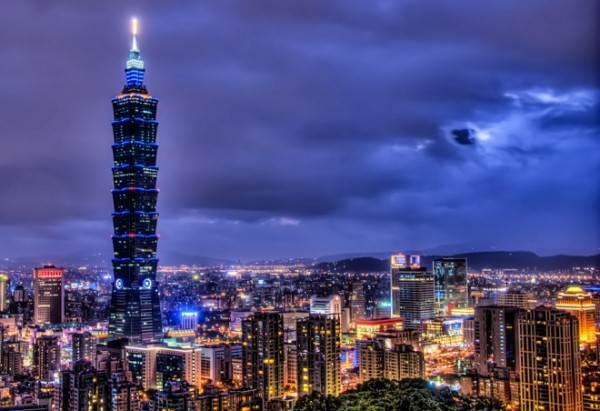 Tapei 101 ουρανοξύστη πανοραμική εικόνα της πρωτεύουσας Ταϊβάν (2)