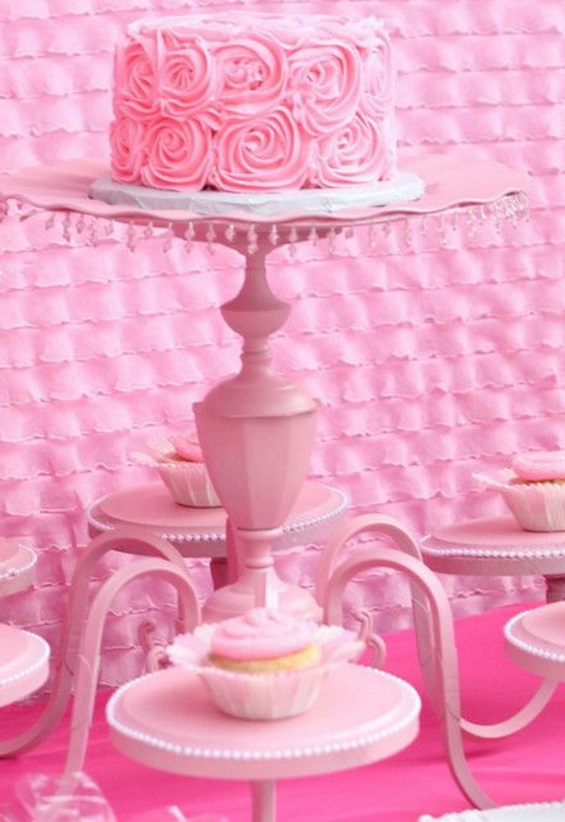 Tortenetagere-etagere换蛋糕，蛋糕架，粉红色