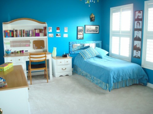 ideas de decoración de ambiente azul para habitaciones juveniles