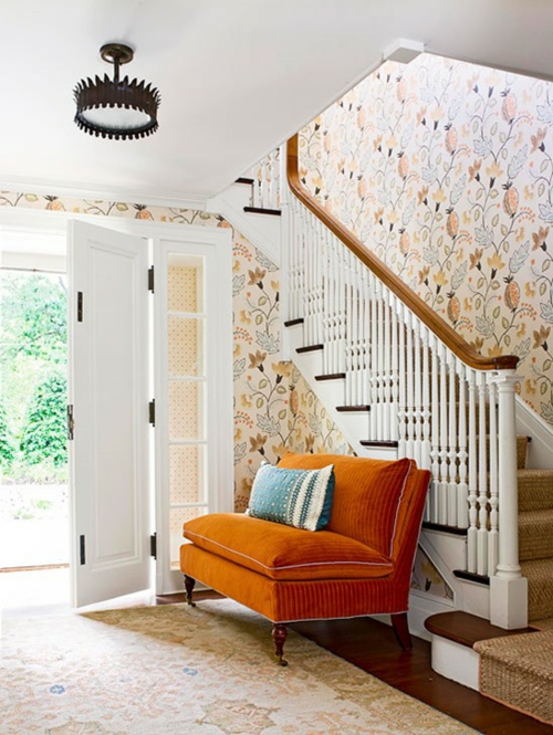 מדרגות שטיחים ושטיחים למדרגות עץ ספות כתום