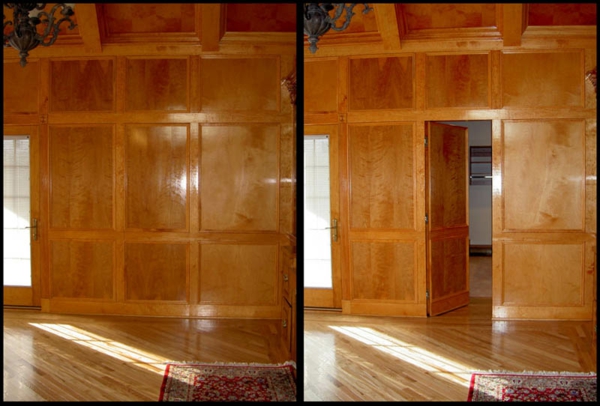 الأبواب السرية المخفية سرية الممرات الخشبية