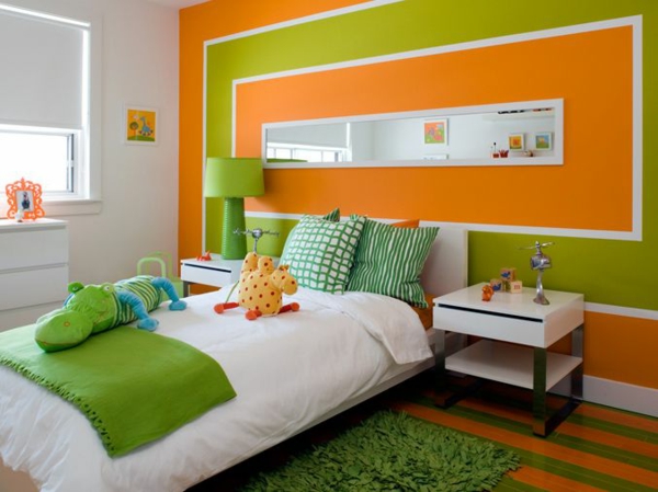 Стените наричат ​​зелени идеи за оранжева стена