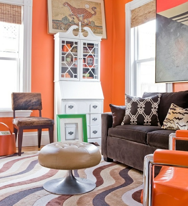 Стените боя цвят идеи за оранжев стена дизайн
