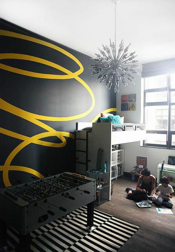 Walls ideas para el hogar de increíble espiral amarilla negra