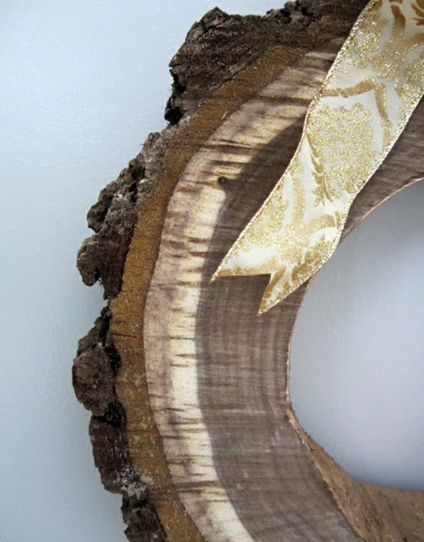 Τα στεφάνια τοίχου και πόρτας κάνουν ξύλινη κορδέλα κοπής χρυσοκίτρινη