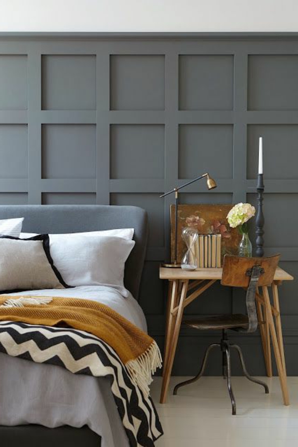 Стенни цветови нюанси на сива цветова схема модерна спалня