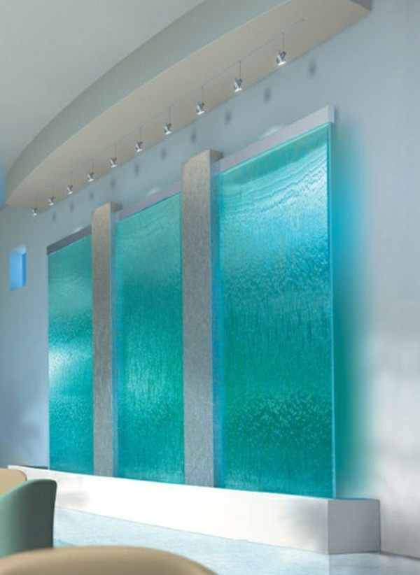 墙壁颜色闪耀绿松石墙设计玻璃