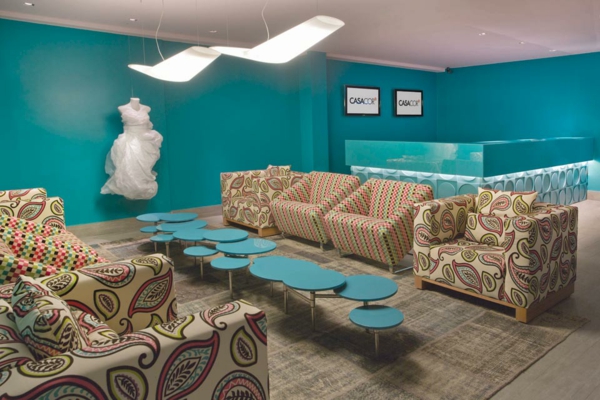 Wall color in turquoise wall design living room