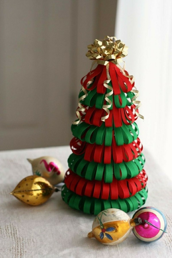Juletræ figur tinker med papir i 3 farver