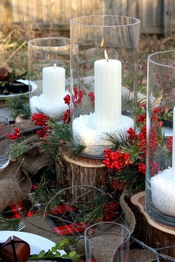 Jul dekorasjon land stil bord dekorasjon rosehip rustikk elementer