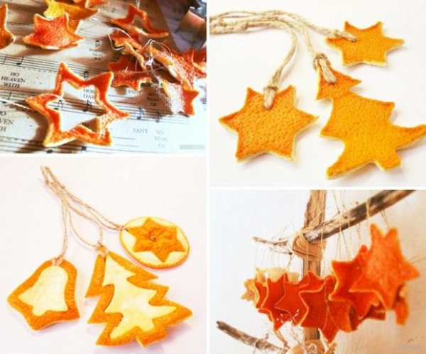 Коледните декорации правят портокалови кожи и звезди