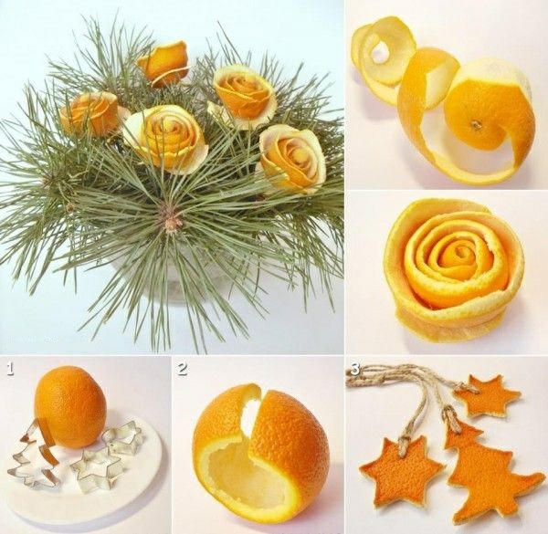 Коледните украшения правят коледни украшения с портокалова кора