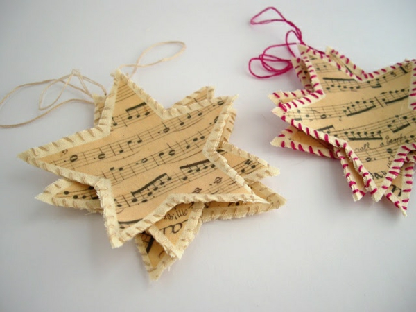 hængende deco julestjerner udformning skabeloner børn noter musik