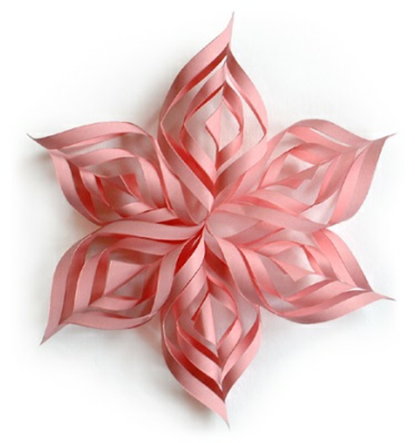 Kalėdų žvaigždės daro rožinį popierių patys