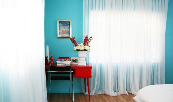 Levende ideer til farvekombination væg maling stue gardiner