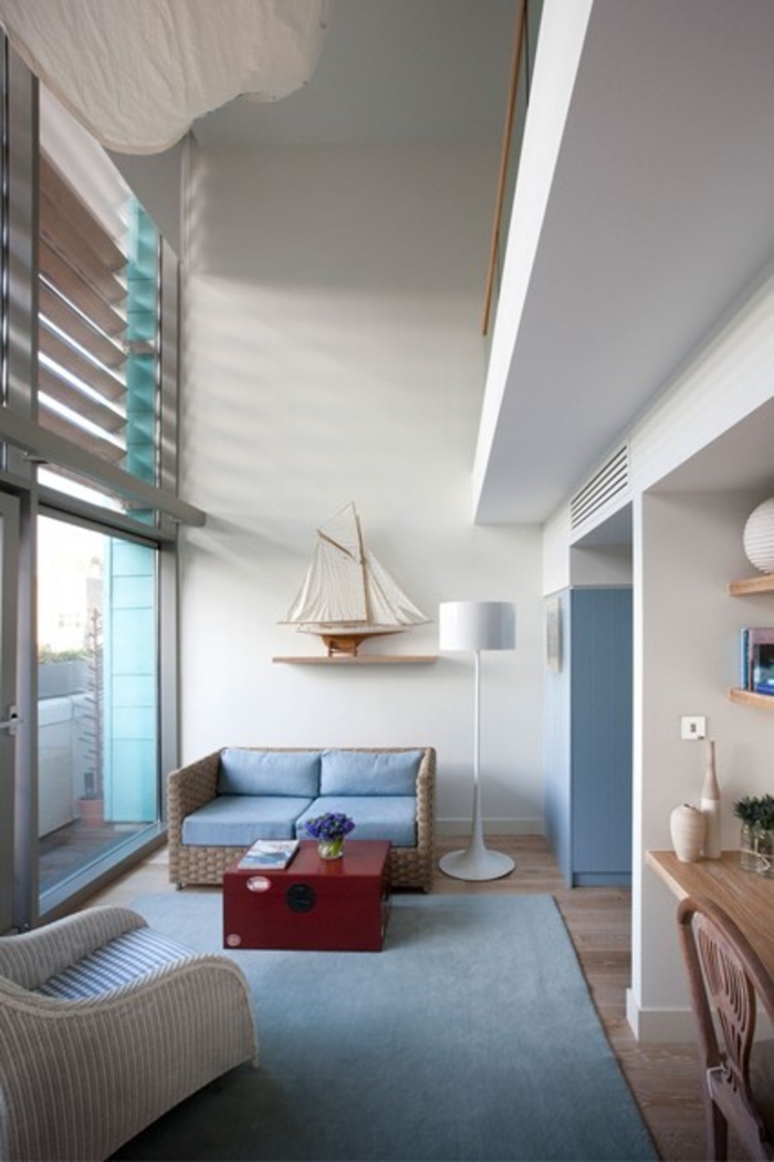 Ideas de diseño de sala de estar pintura de pared de sala de estar moderna azul