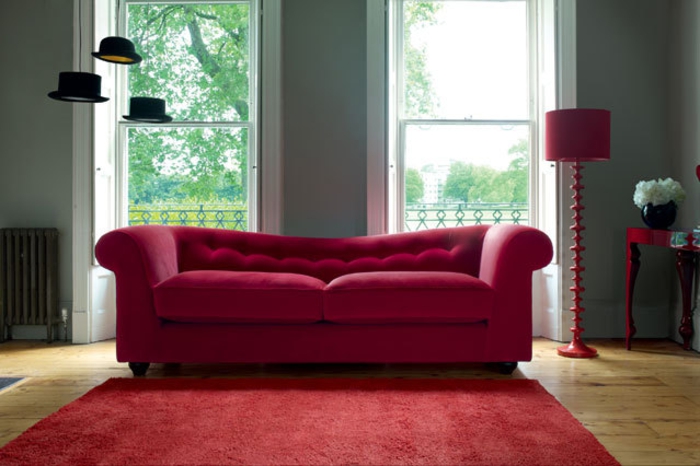 Diseño de sala de estar moderno sofá de sala de estar rojo