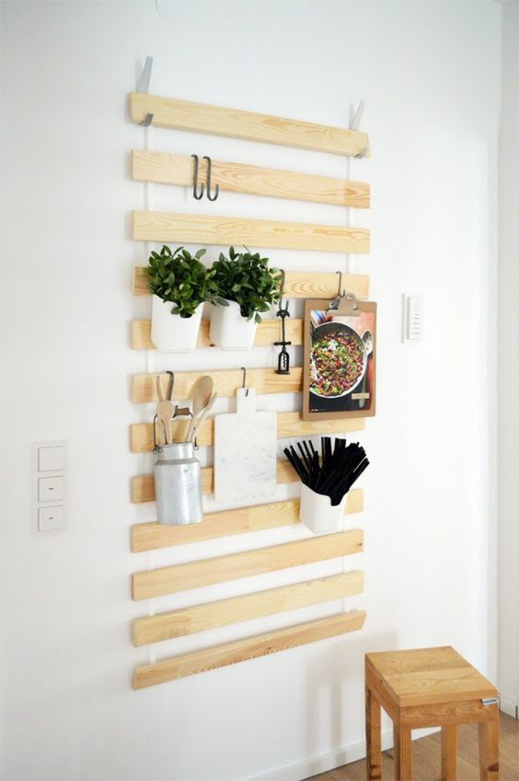设置公寓提示墙板悬挂木制室内植物