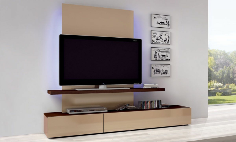 Sienos blokas šiuolaikinės medienos šoninės dėžės praktinės TV sienos