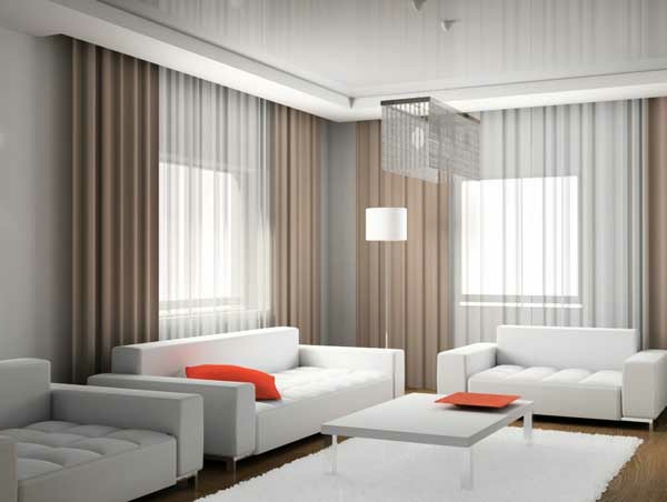 Living room curtains masculine interior decoration