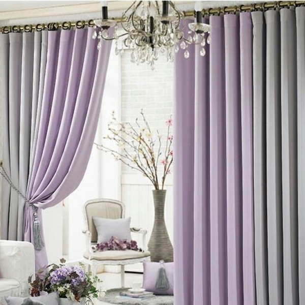 Living room curtains cute colors violet