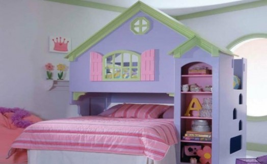 Minunatele paturi de fete formează case cu un singur pat de prințesă