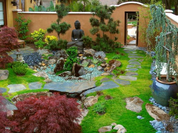Zen zahradní kotviště moderní japonské zahrady