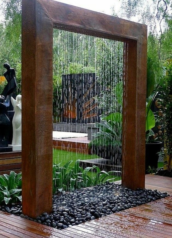 Zen zahradní přívěs japonské zahrady déšť