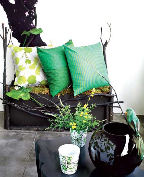 Sektoriai dekoro vidinio kiemo juodos stalo pagalvėlės