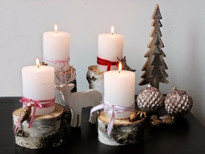decoration christmas nuts sugar tealight wooden pieces