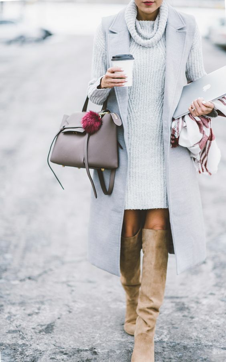 aktuální módní trendy 2016 pletené dámské svetr vesty šedé