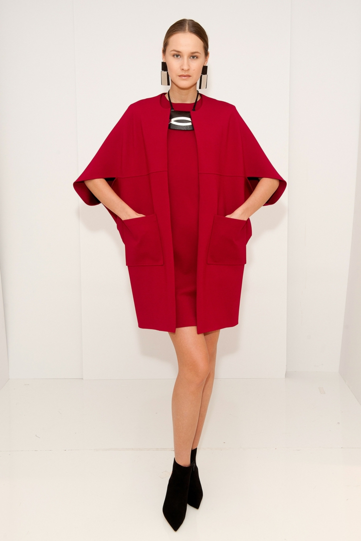 dabartinis trikotažas raudona džemperis liemenė suknelė