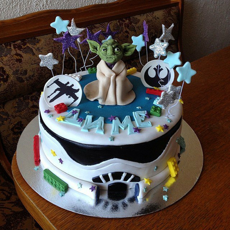 Nuværende kage dekoration Yoda fødselsdagskage billeder Star Wars kage dekoration