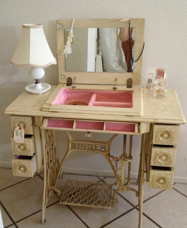 old furniture reshaping sewing machine example