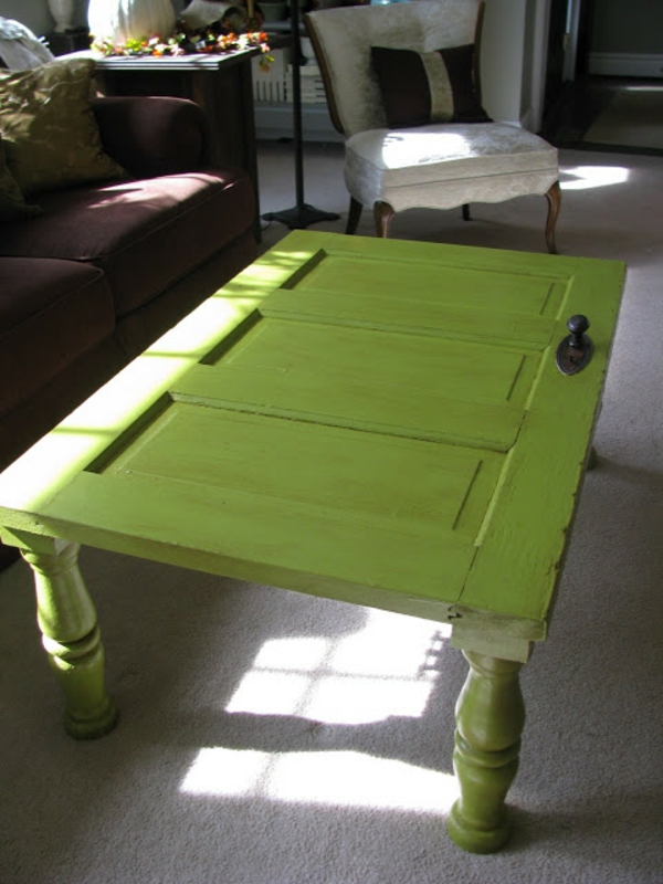 oude deuren recyclen doe-het-zelf meubels deco groen