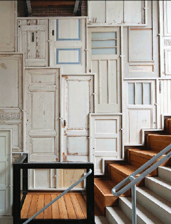 παλιές πόρτες ανακυκλώνουν DIY έπιπλα deco τοίχο διακόσμηση