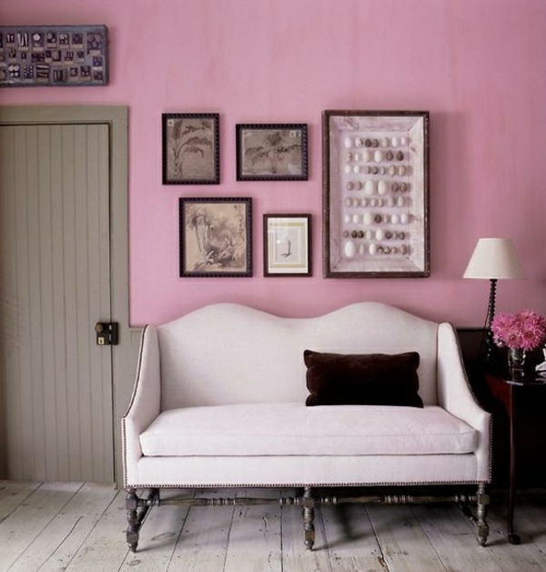 παλιό τριαντάφυλλο τοίχο χρώμα διακόσμηση τοίχων ιδέες vintage
