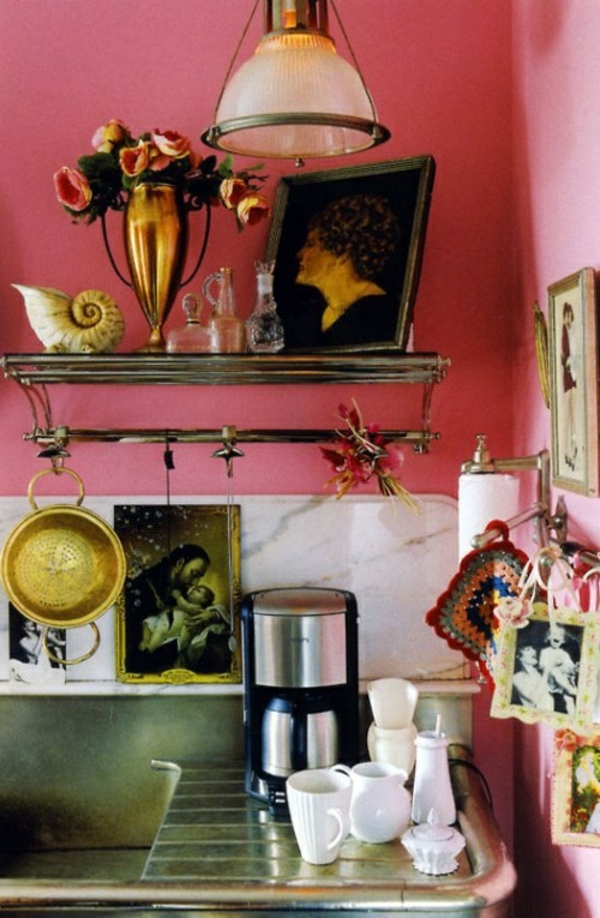 pintura antigua de la pared de la rosa sala de estar clásico carril de la vendimia
