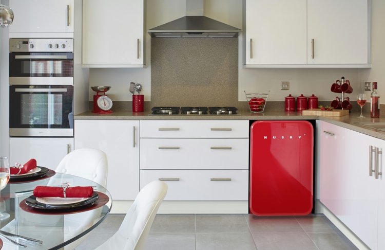 Американски хладилници Husky Red ретро хладилник червен