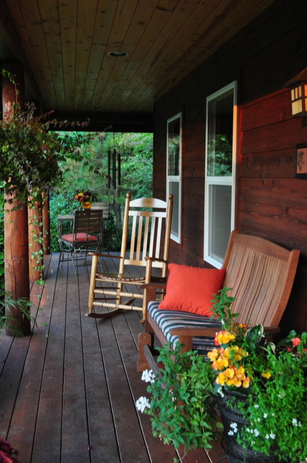 Porche en bois de maisons en bois américains construire votre propre fauteuil à bascule