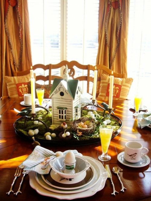 příjemná atmosféra velikonoční neděle nápad dekorace stolní oběd