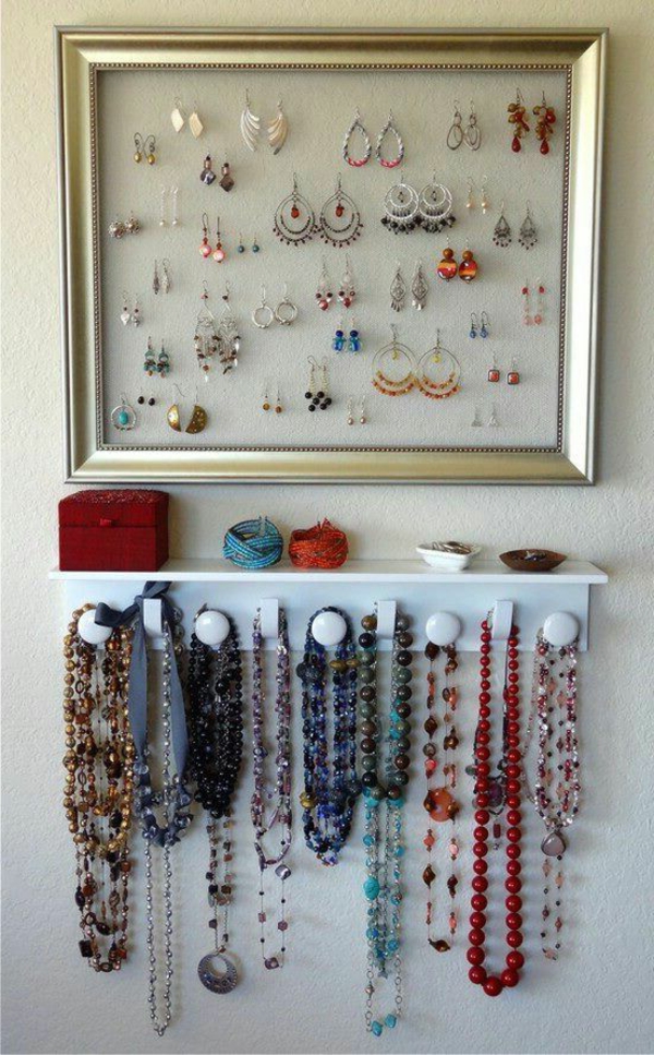 Omklædningsrum ramme railing smykker halskæder