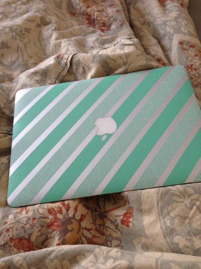 décorer apple air macbook avec du ruban washi